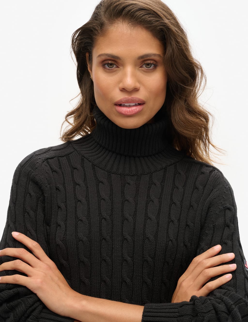 Pure Cotton Cable Knit Roll Neck Jumper 4 of 6