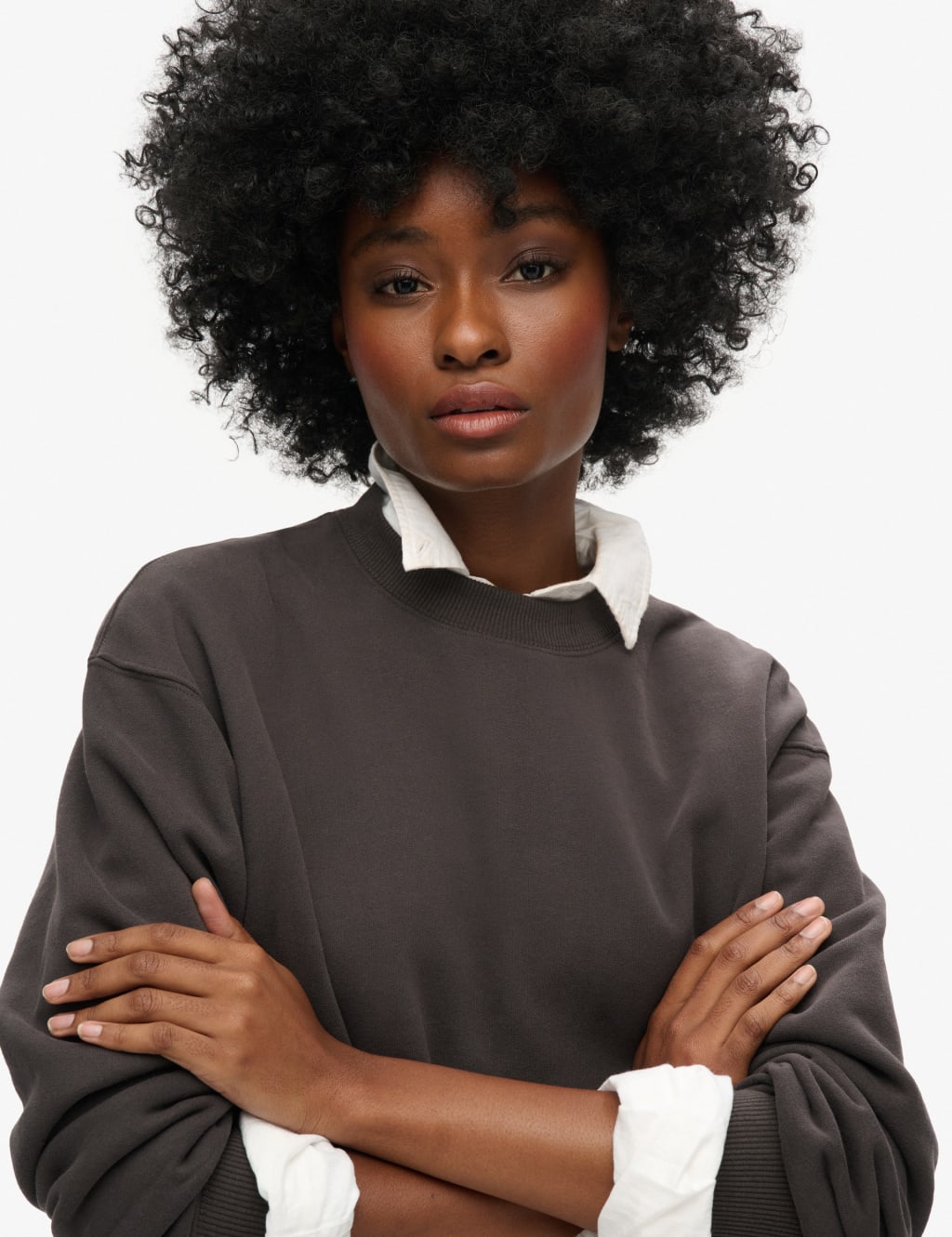 Cotton Rich Embroidered Crew Neck Relaxed Sweatshirt 3 of 7
