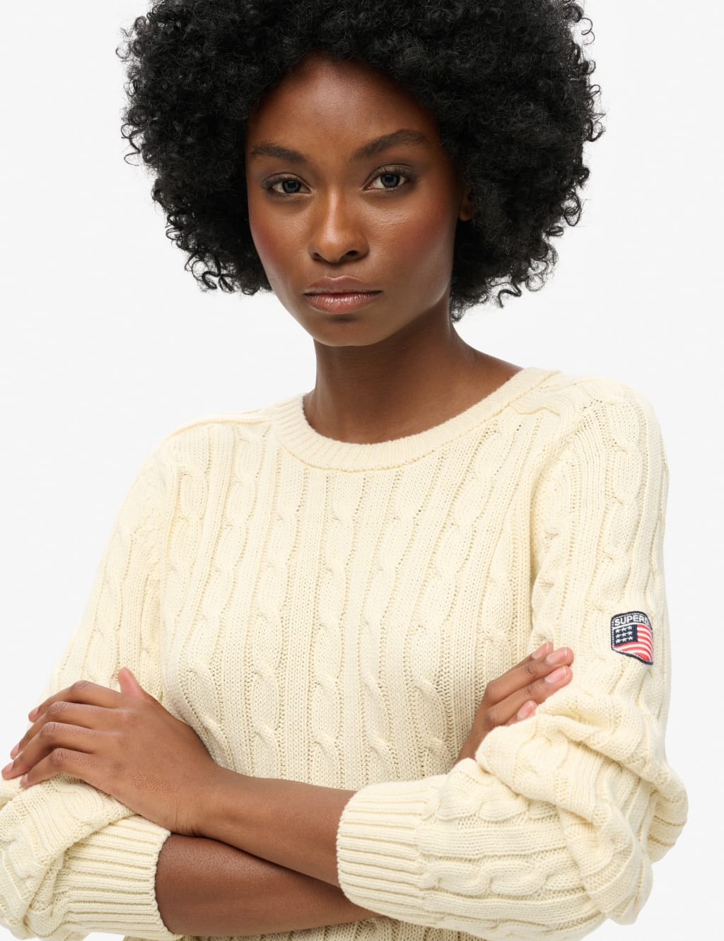 Slouchy Cable Knit Jumper Superdry M S
