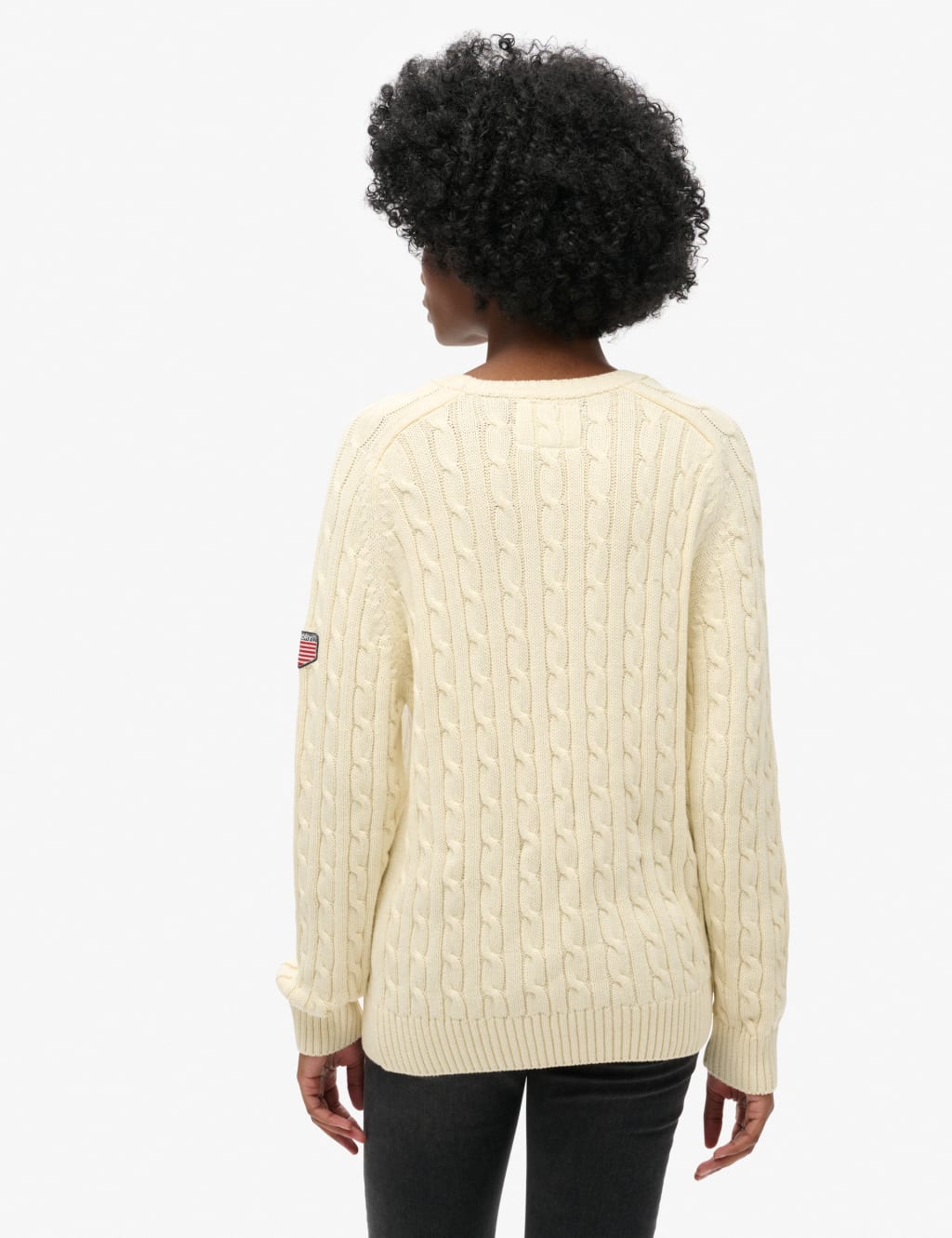 Slouchy cable knit sweater discount