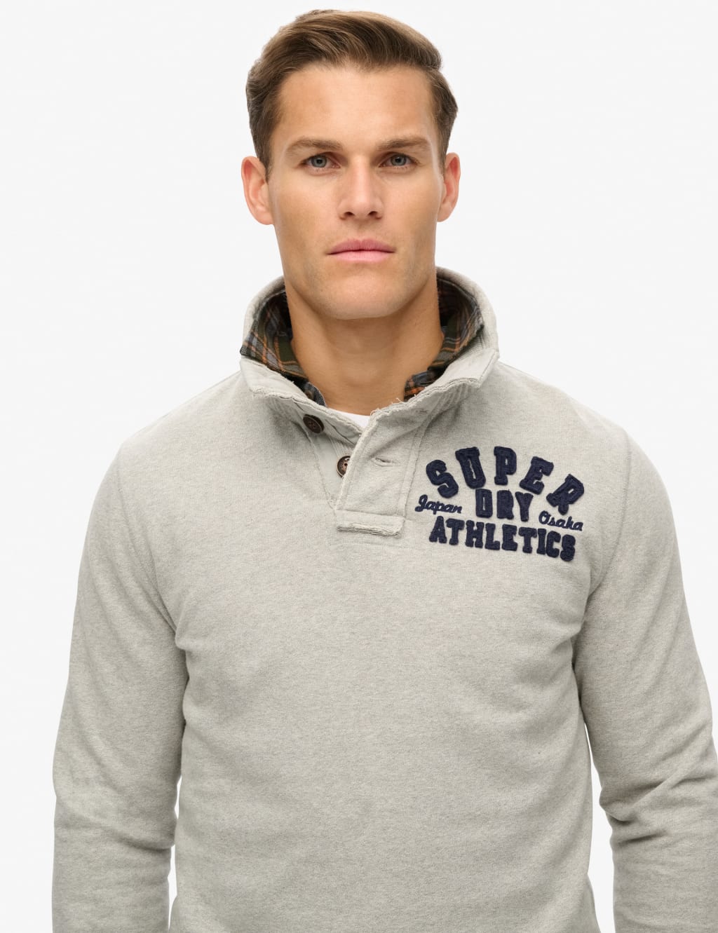 Oversized Pure Cotton Henley Sweatshirt 2 of 5