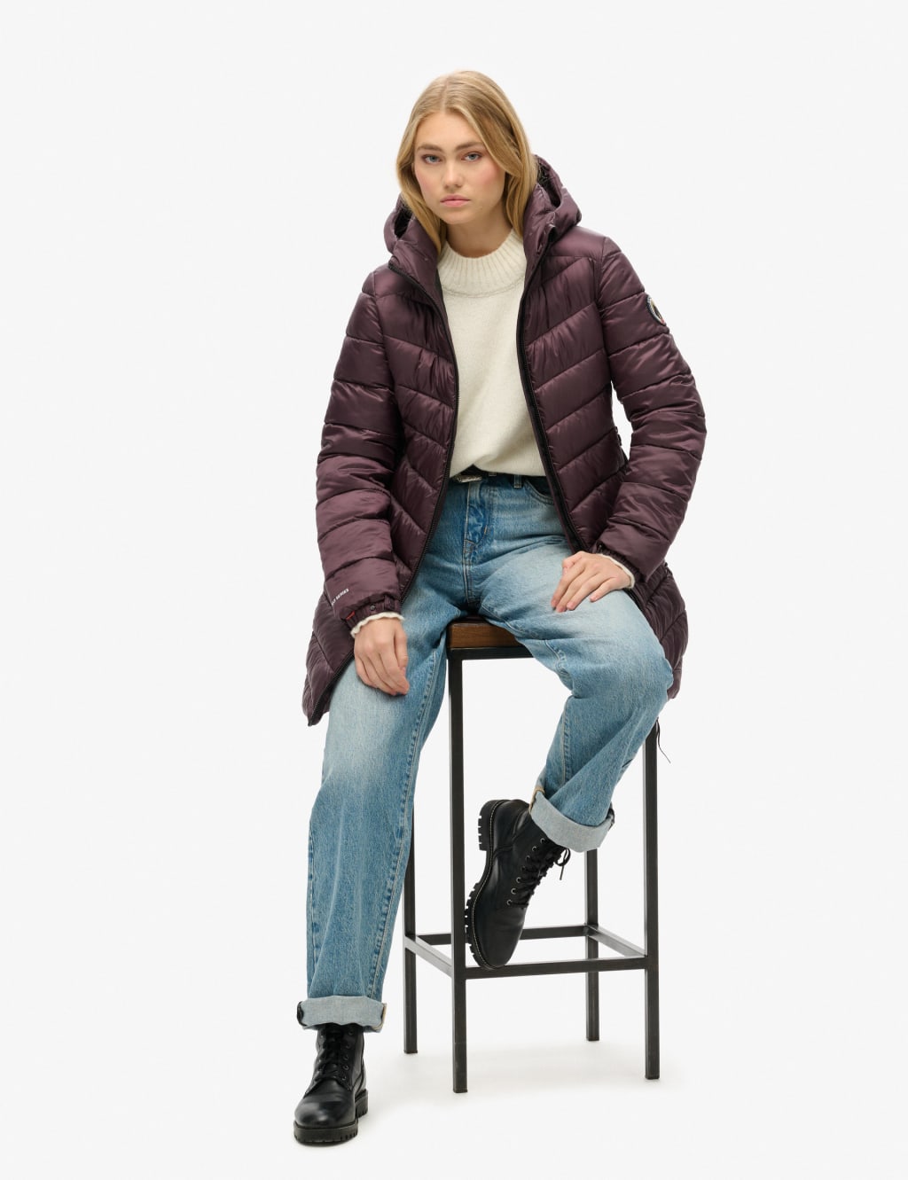 Hooded Longline Puffer Jacket | Superdry | M&S