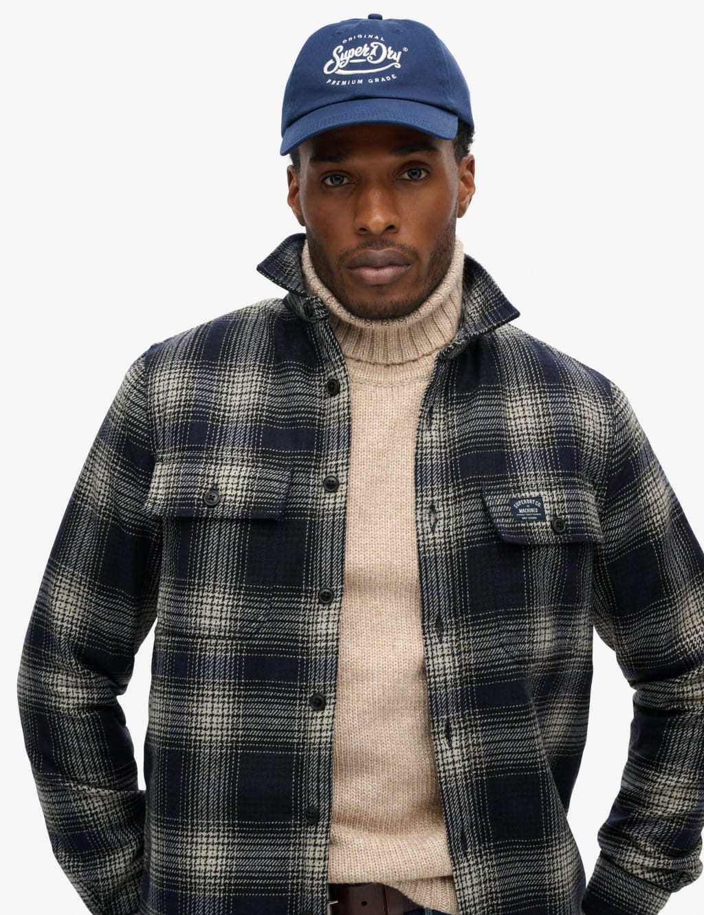 Wool Blend Fleece Lined Checked Overshirt 2 of 7