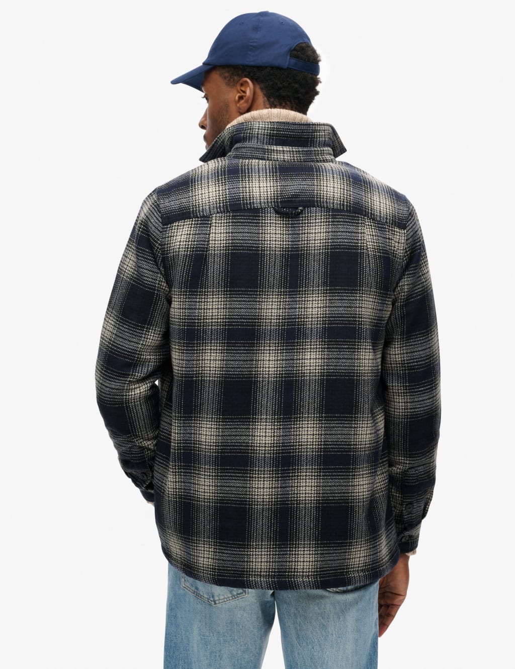 Wool Blend Fleece Lined Checked Overshirt 4 of 7