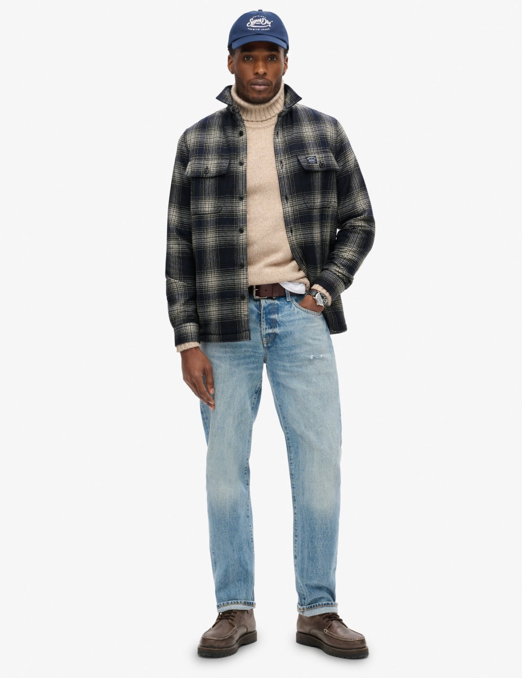 Wool Blend Fleece Lined Checked Overshirt 5 of 7