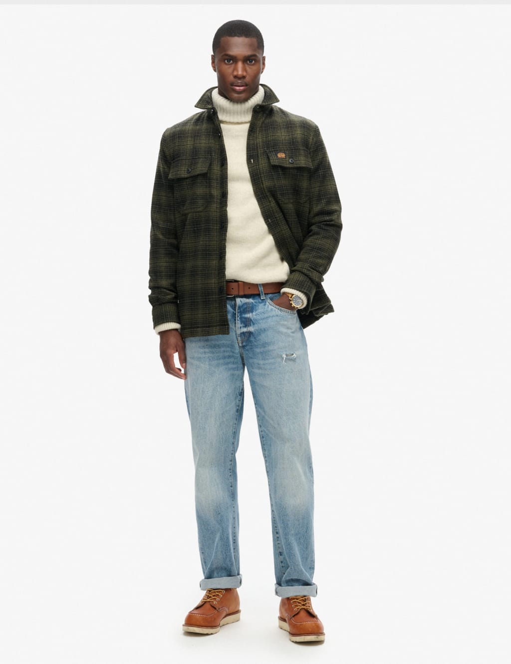 Wool Blend Fleece Lined Checked Overshirt 4 of 4
