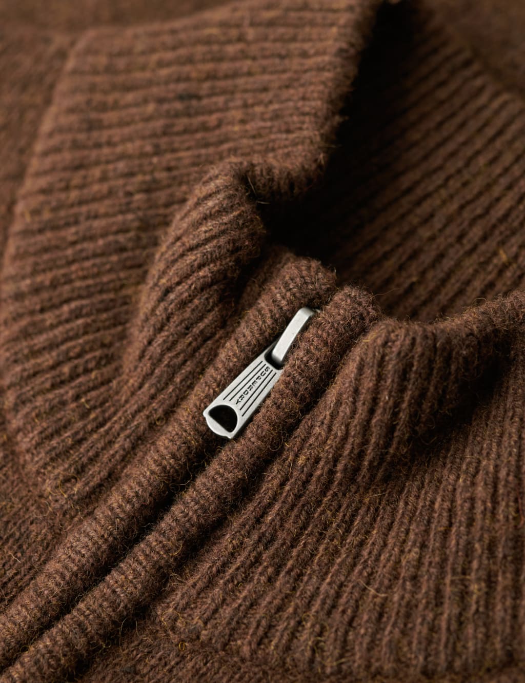 Wool Blend Cable V-Neck Half Zip Jumper 6 of 6