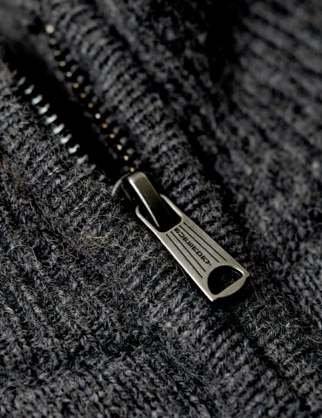 Wool Blend Cable V-Neck Half Zip Jumper 6 of 7