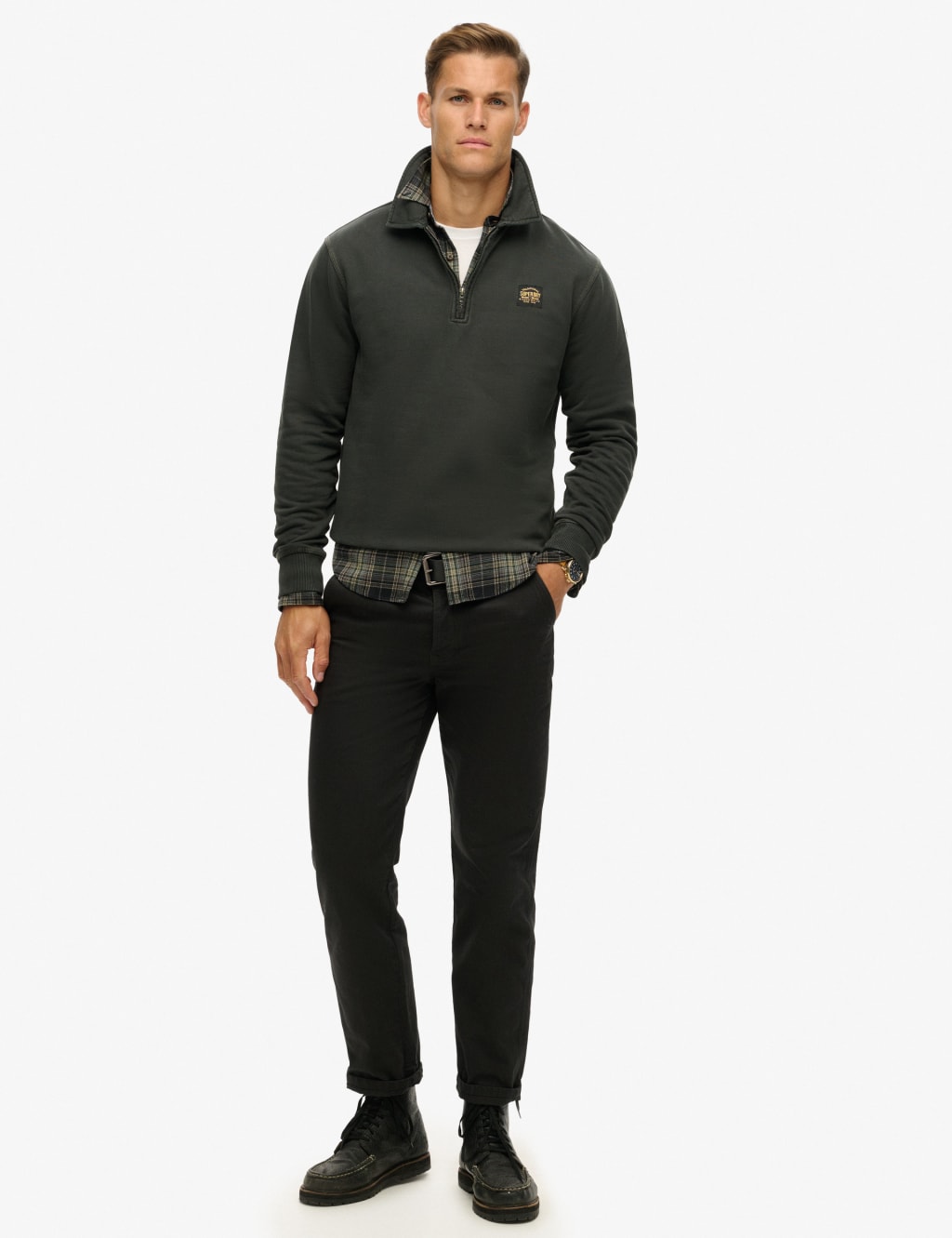 Pure Cotton Half Zip Long Sleeve Sweatshirt 4 of 6