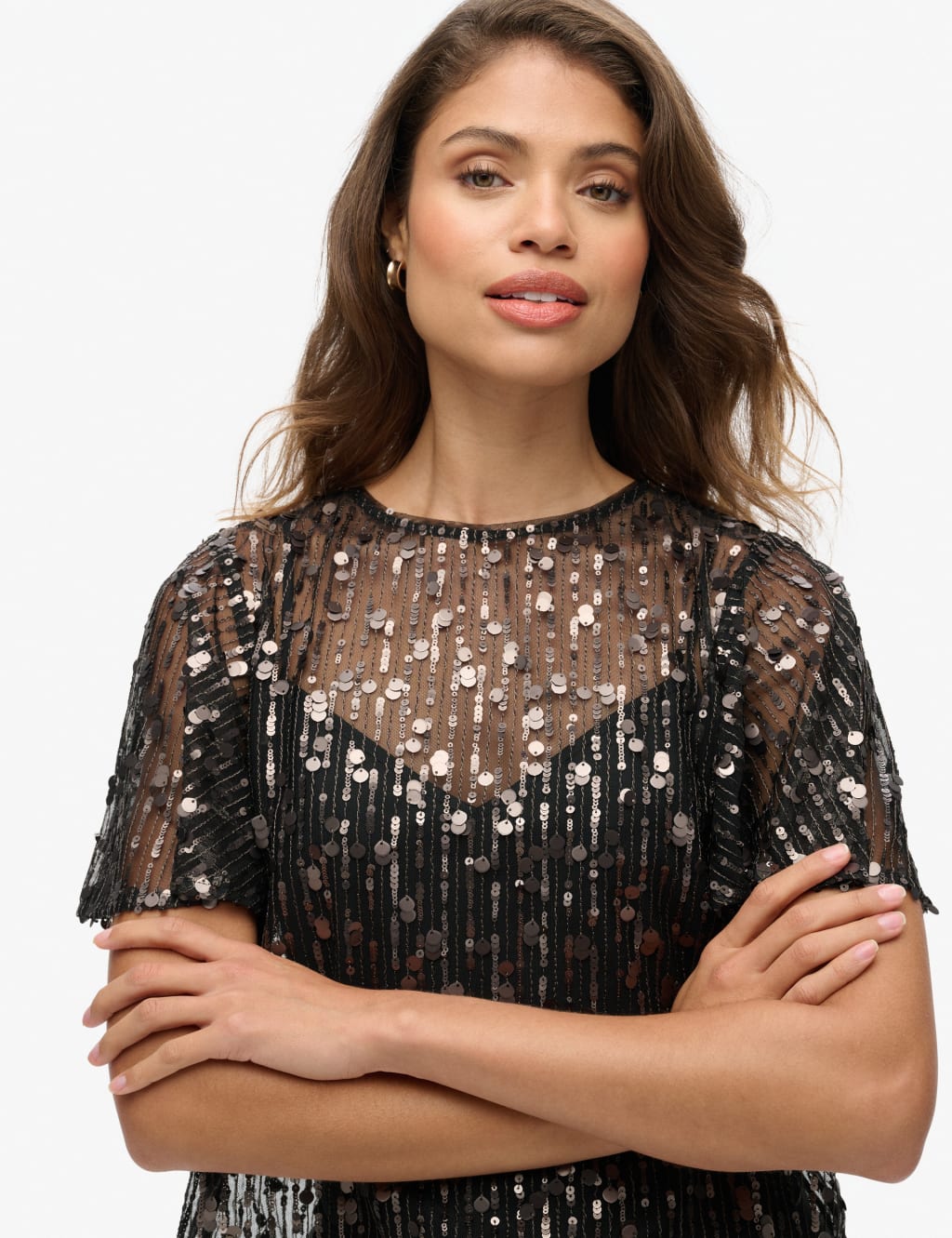 Sheer Sequin Top Superdry M S