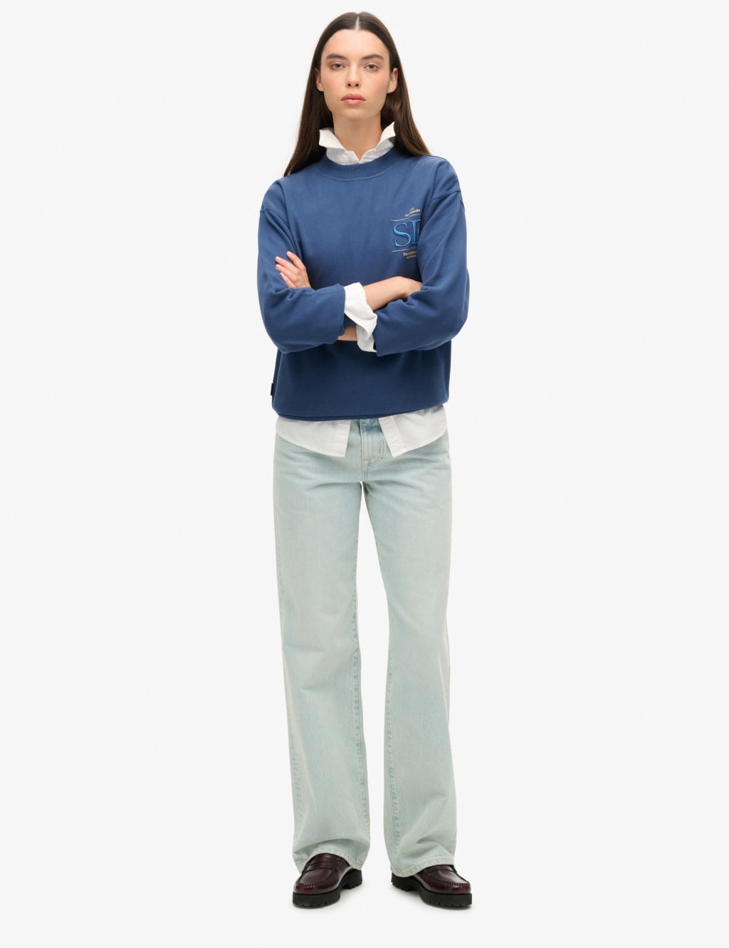 Cotton Rich Embroidered Relaxed Sweatshirt 3 of 5