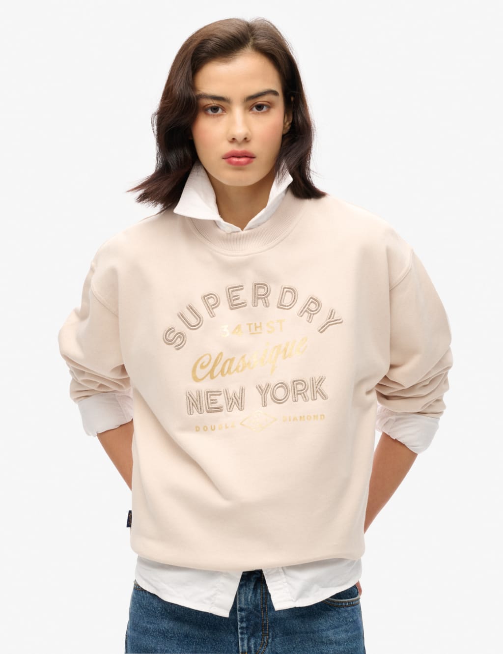 Cotton Rich Embroidered Relaxed Sweatshirt 1 of 5