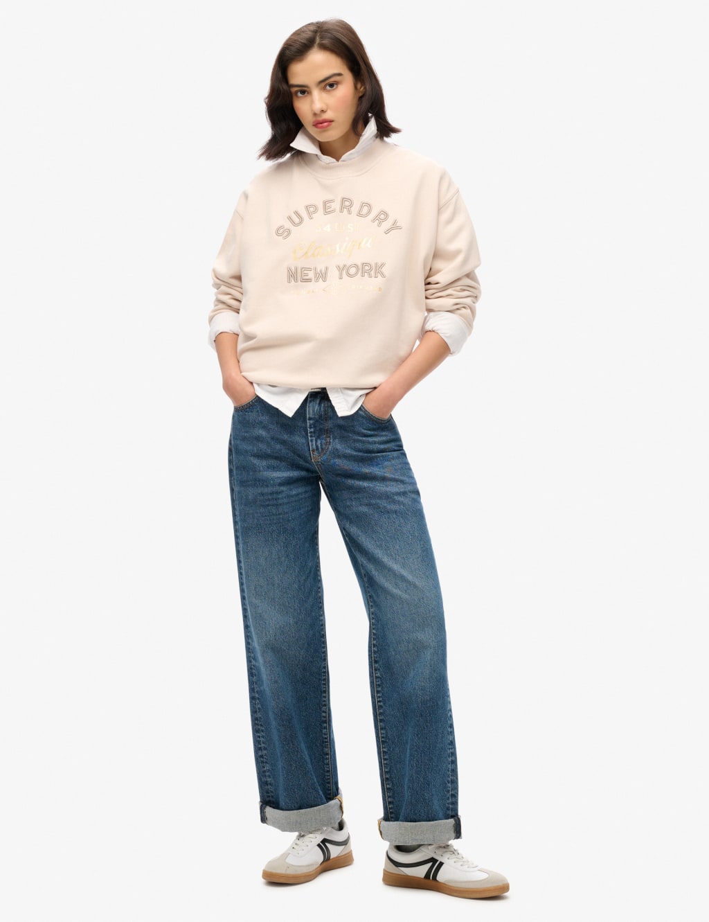 Cotton Rich Embroidered Relaxed Sweatshirt 3 of 5