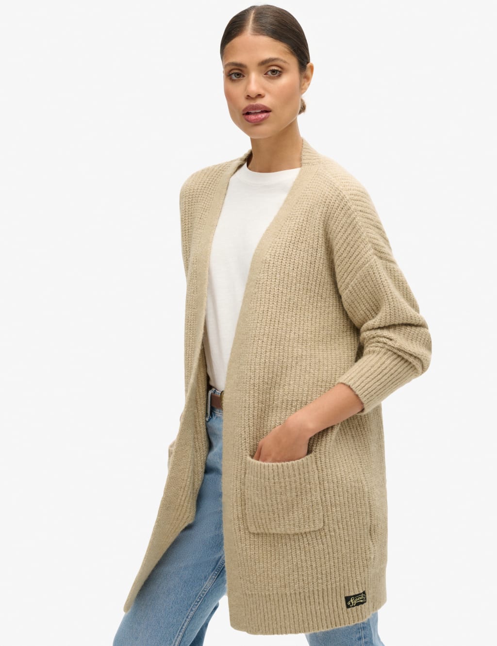Knitted Ribbed Longline Cardigan 3 of 7