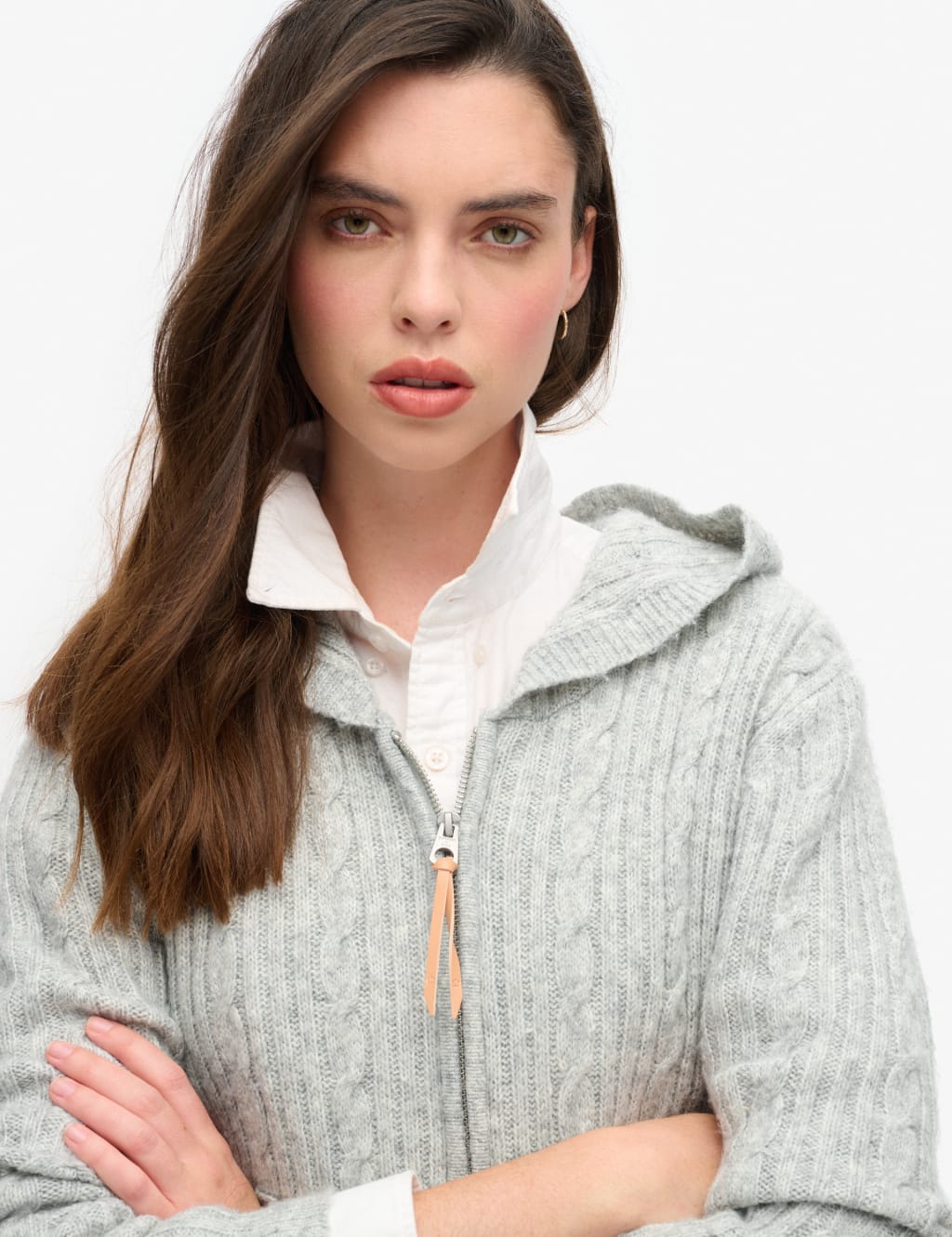 Cable Knit Zip Up Hoodie 3 of 6