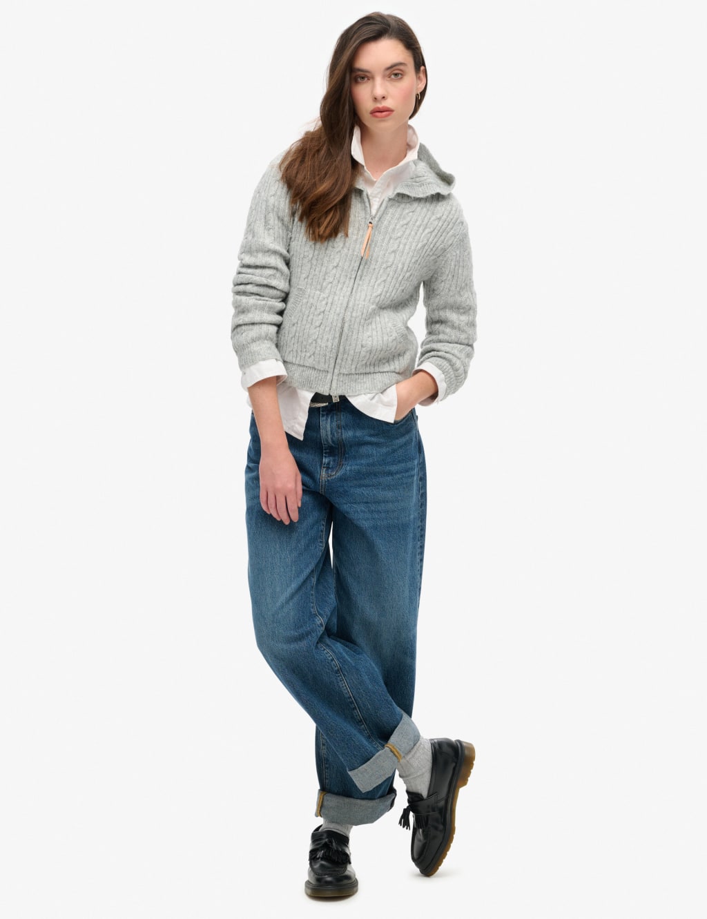 Cable Knit Zip Up Hoodie 5 of 6