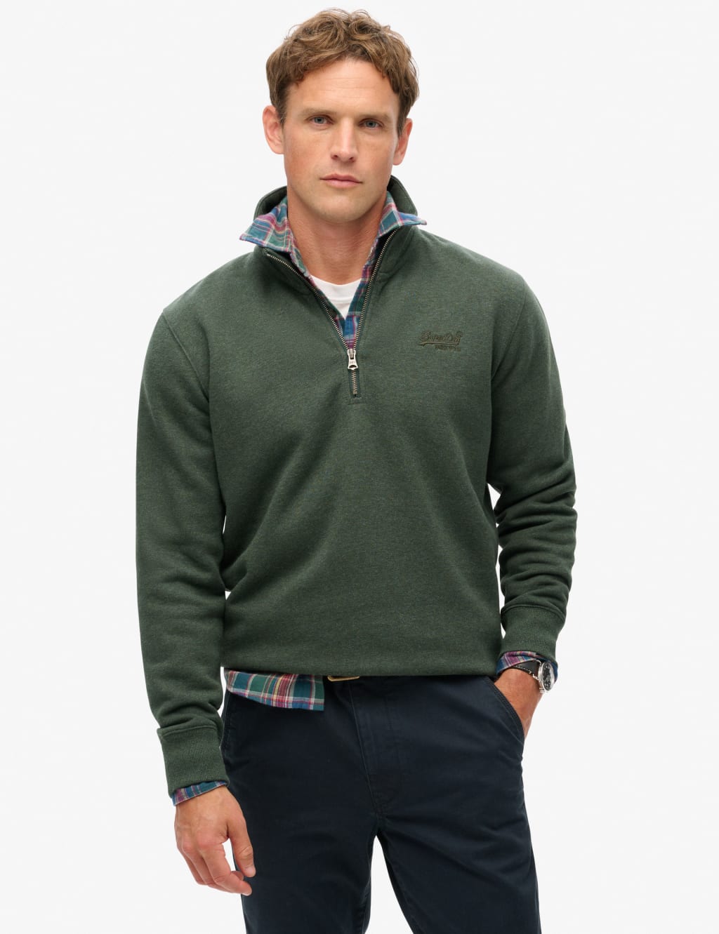Cotton Rich Half Zip Sweatshirt 1 of 5