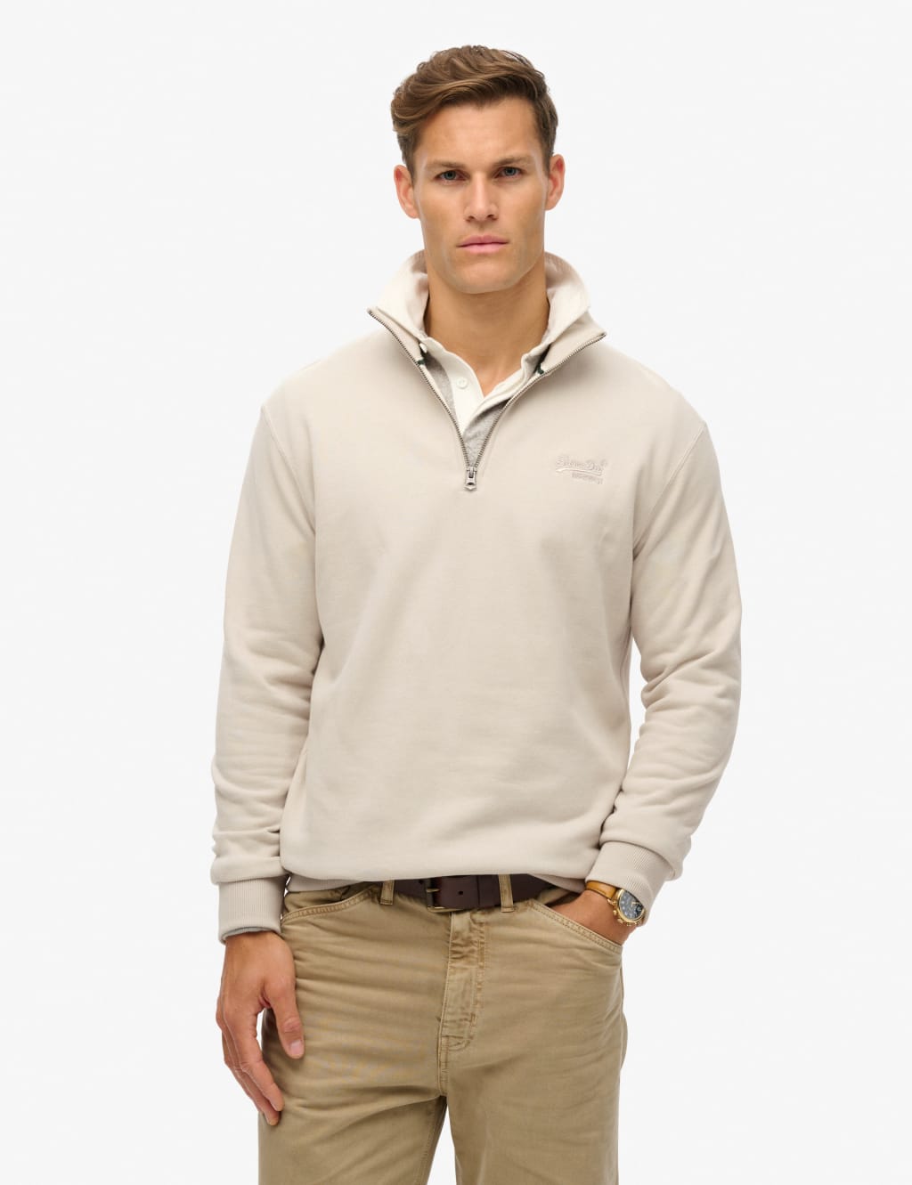Cotton Rich Half Zip Sweatshirt 1 of 5