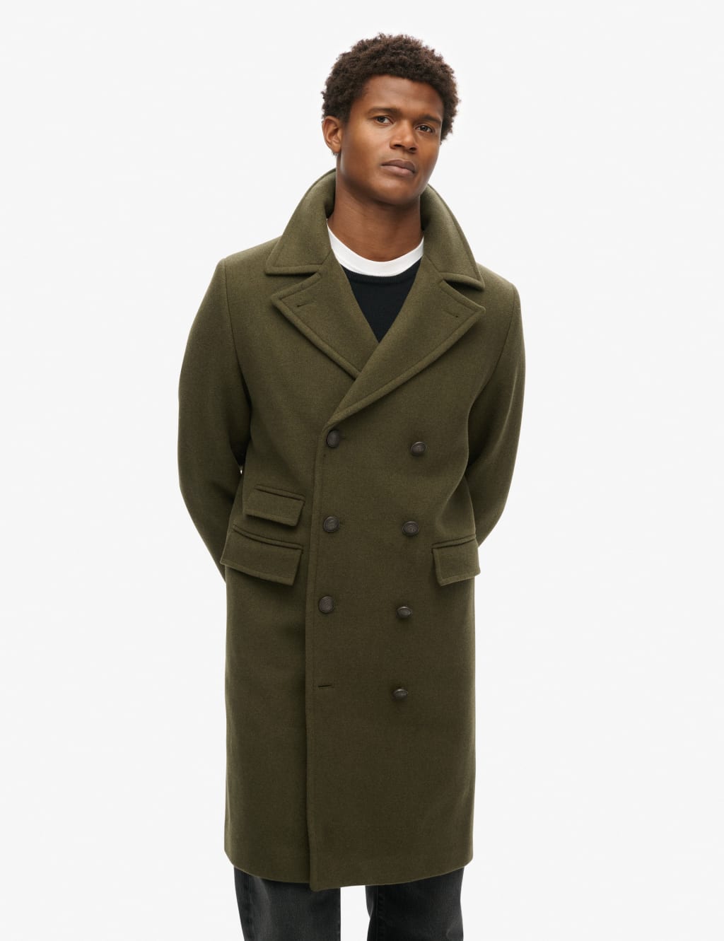 Wool Rich Double Breasted Trench Coat