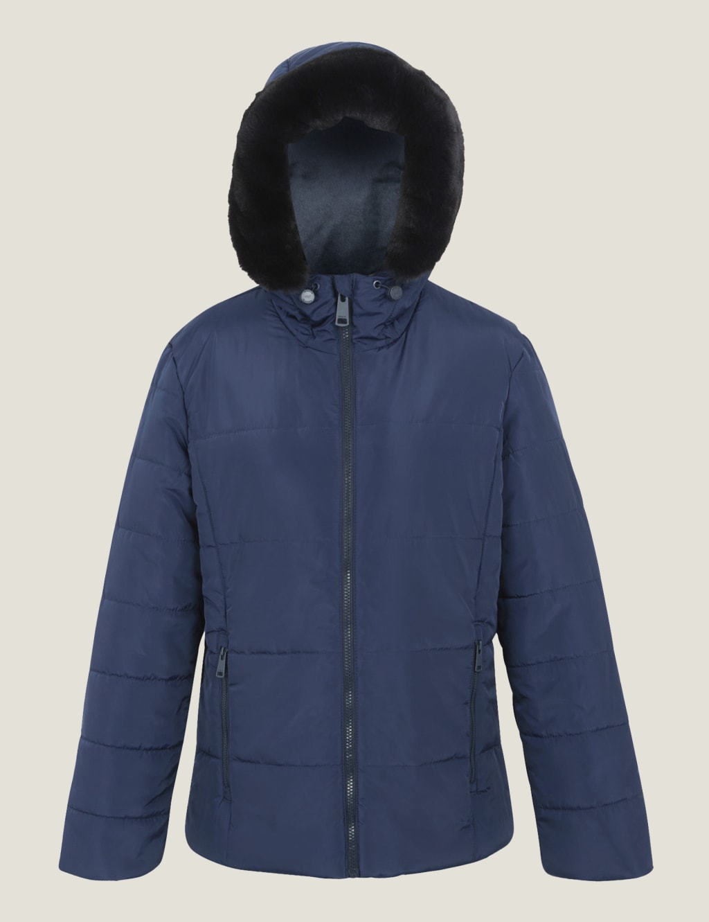 Raincoat with fur hood store