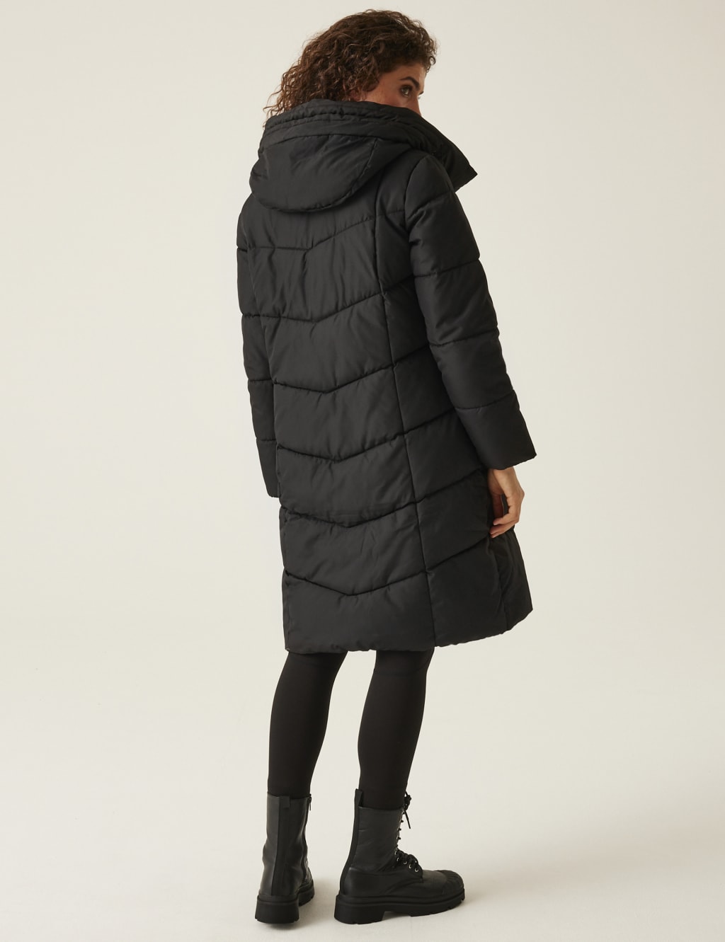 Nurie Hooded Quilted Padded Longline Coat 4 of 7