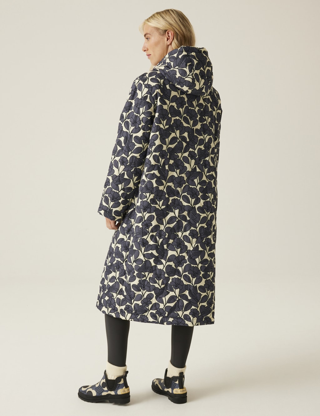 Orla Kiely Quilted Hooded Longline Coat 4 of 6