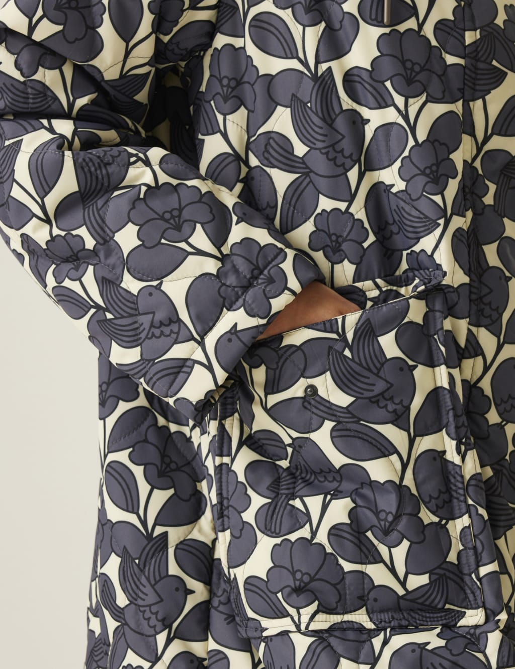 Orla Kiely Quilted Hooded Longline Coat 6 of 6