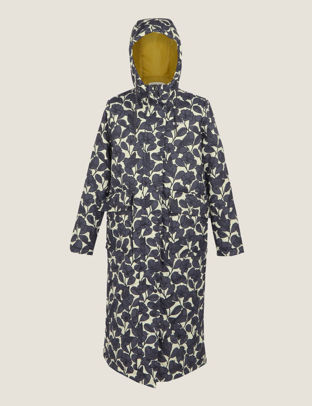 Orla Kiely Quilted Hooded Longline Coat