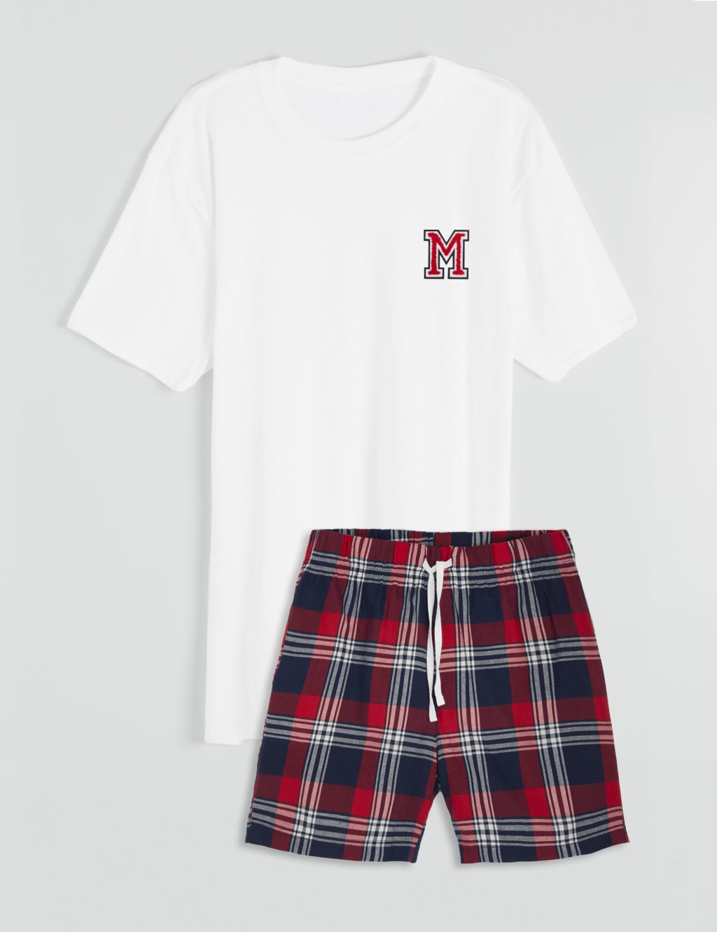 Personalised Mens Pyjama Shorts Set Alphabet M S
