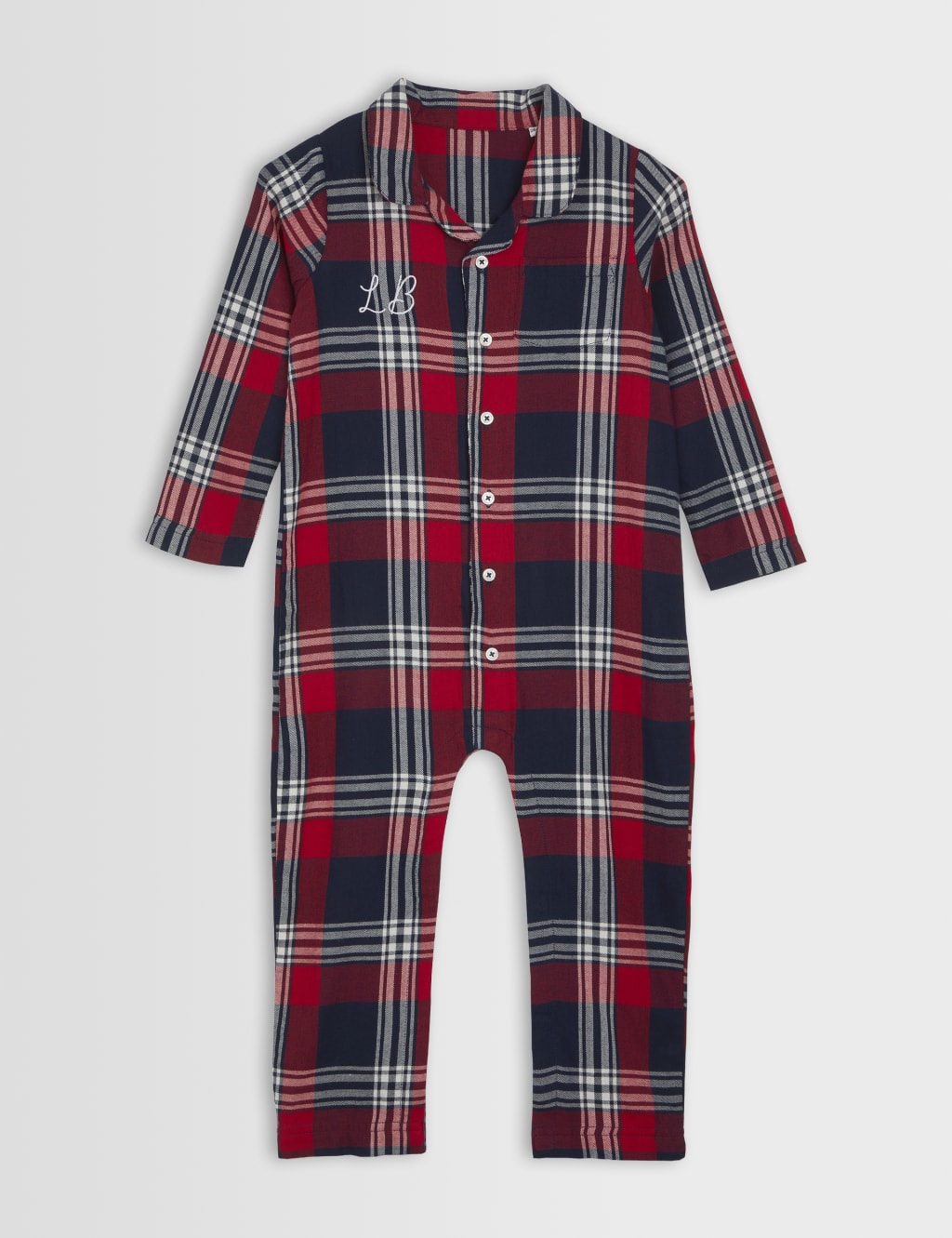 Personalised Red Tartan Baby Romper 0 3 Yrs