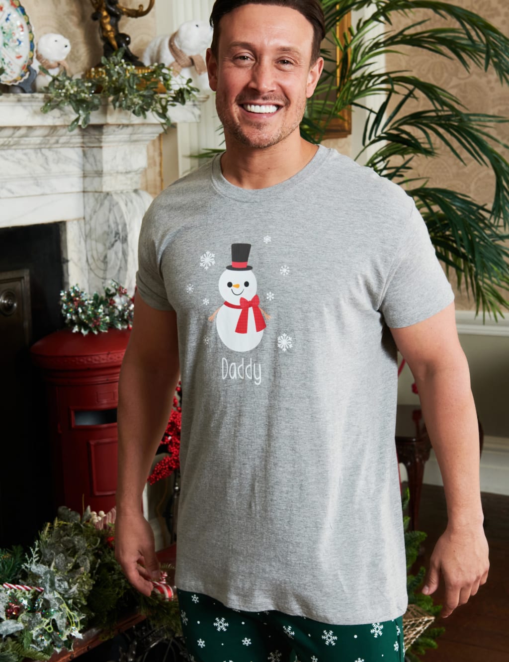 Personalised Snowman Mens Pyjamas 1 of 4