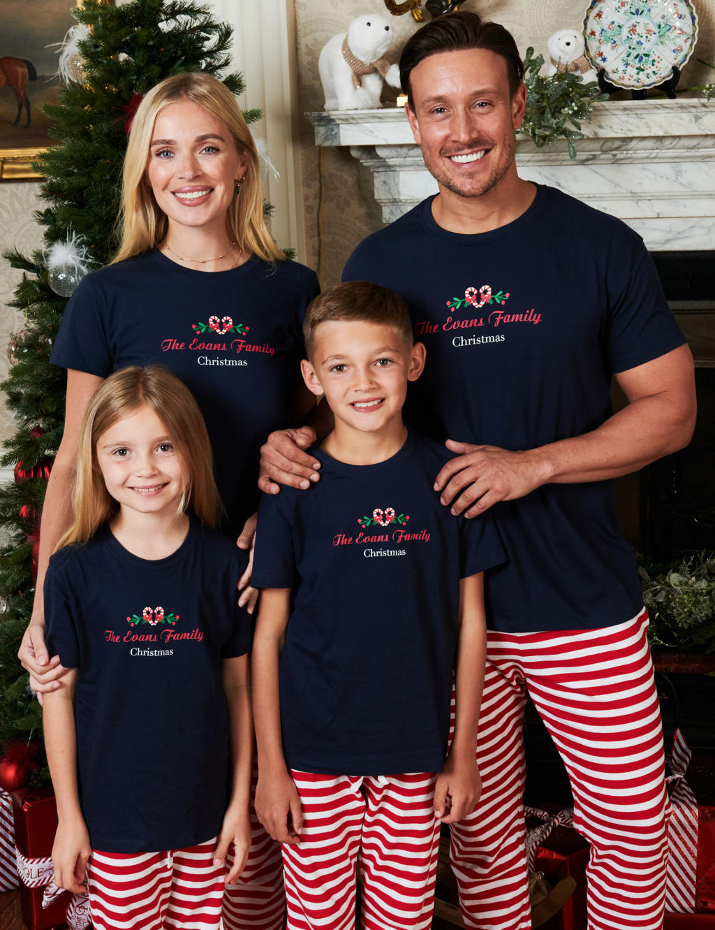 Personalised Candy Cane Womens Family Pyjamas by Dollymix 4 of 4