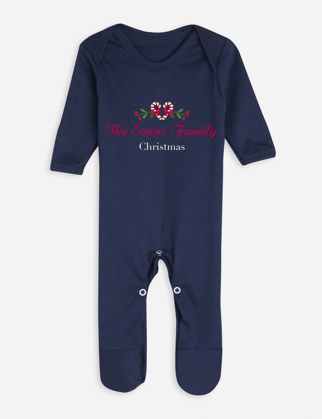 Personalised Candy Cane Babygrow (0-12 Mths) 1 of 3