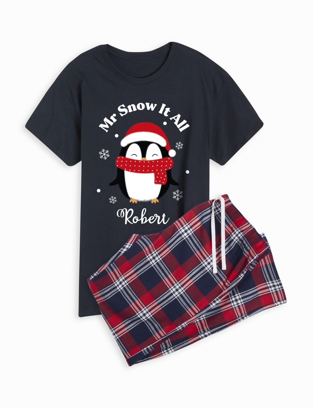 Personalised Penguin Mens Pyjamas Dollymix M S
