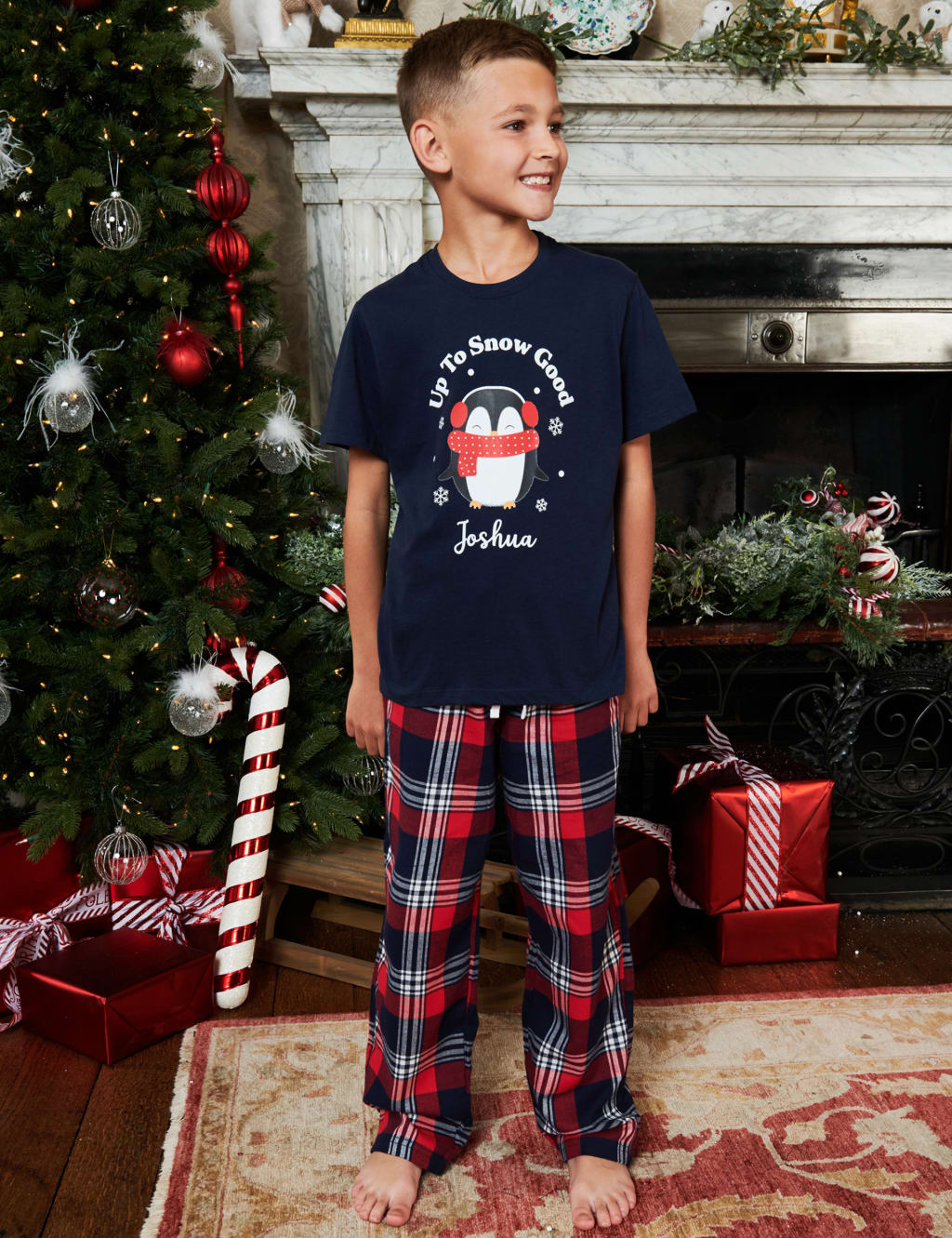 Personalised Penguin Boys Pyjamas 5 12 Yrs Dollymix M S
