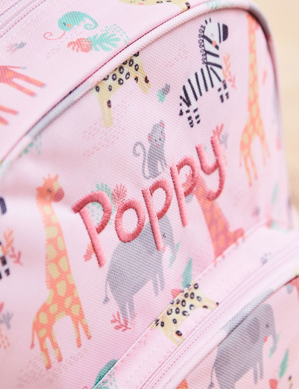 Personalised Pink Safari Medium Backpack 3 of 5
