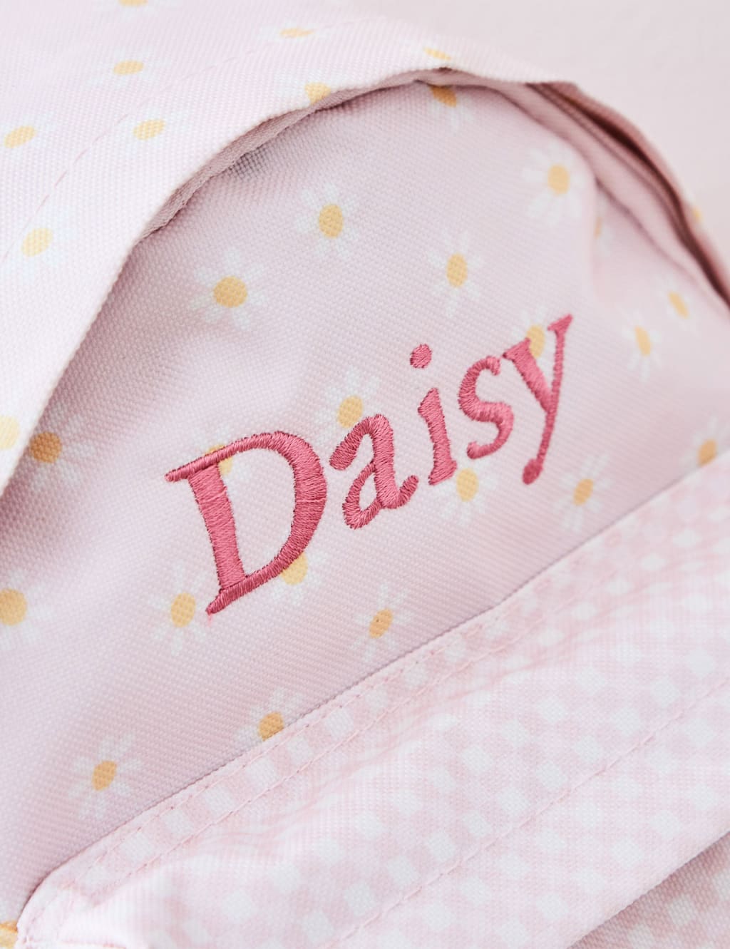 Personalised Gingham Mini Backpack 3 of 5
