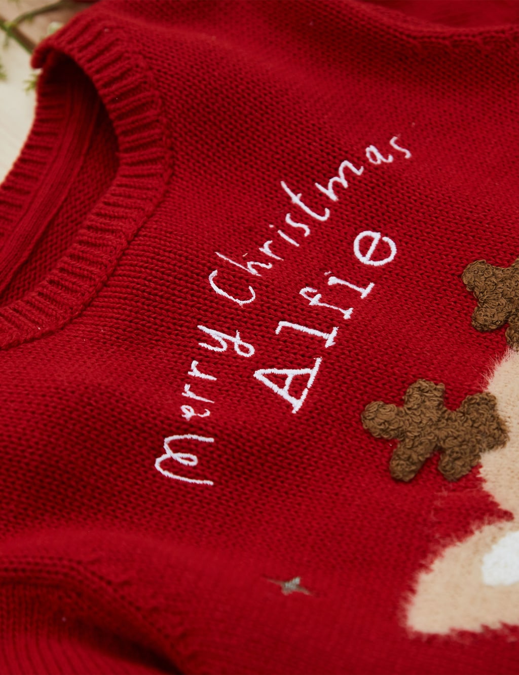 Personalised Reindeer Christmas Jumper (6 Mths-5 Yrs) 2 of 4