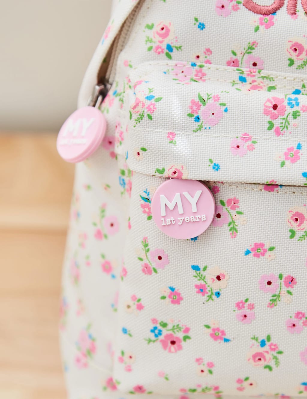 Personalised Cream Floral Mini Backpack My 1st Years M S