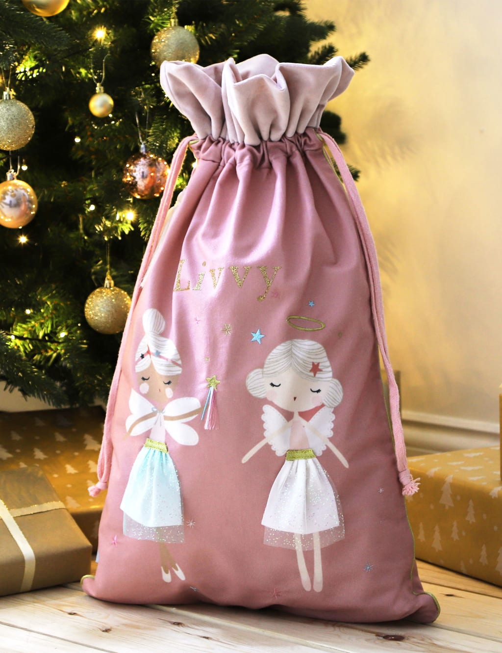 Personalised Pink Christmas Sack My 1st Years M S