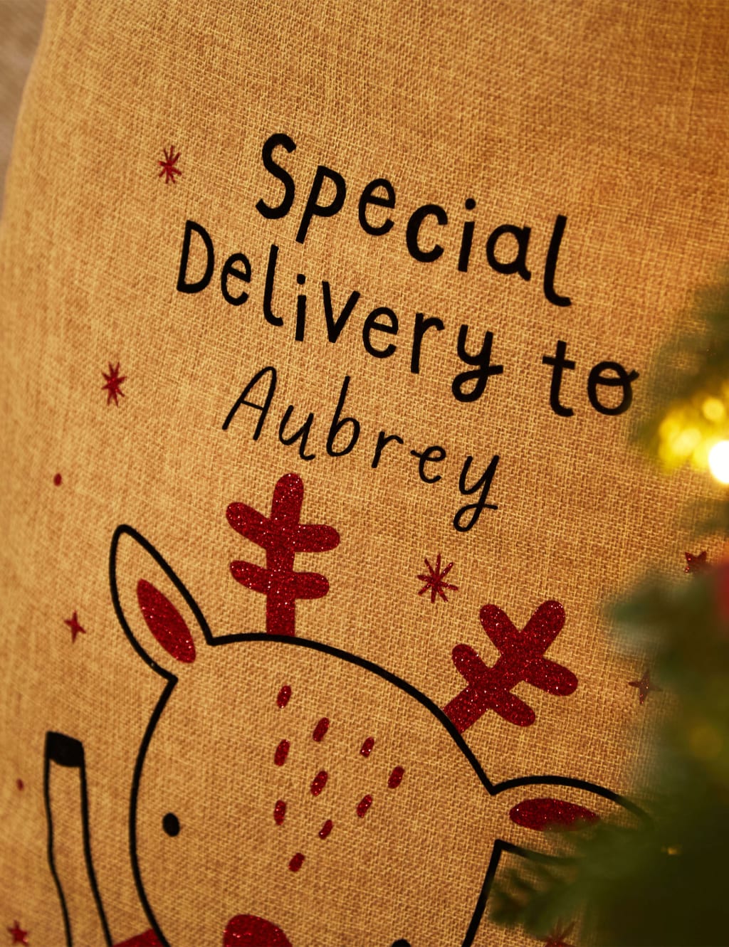 Personalised Reindeer Hessian Sack 2 of 3