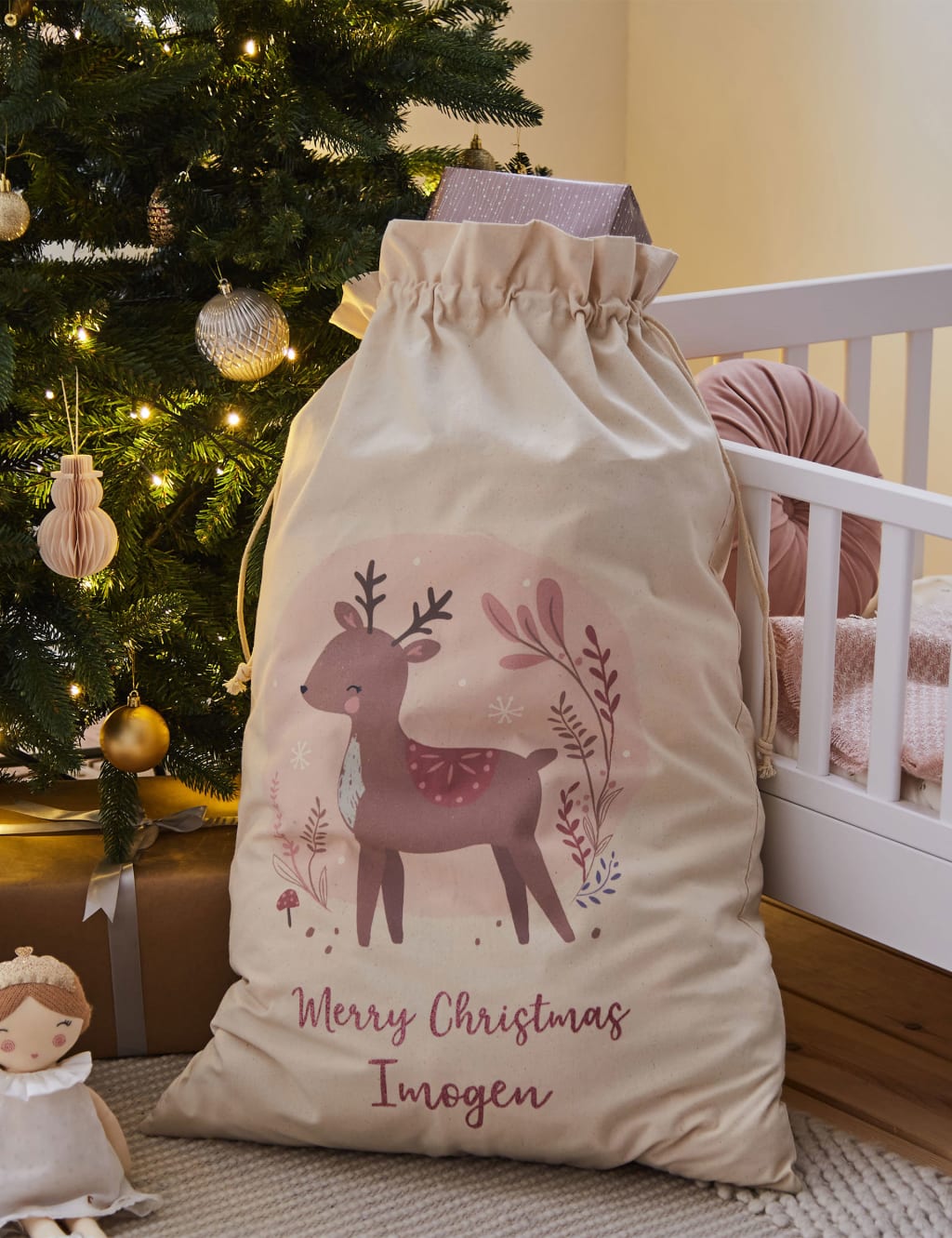 Personalised Deer Christmas Sack 1 of 2