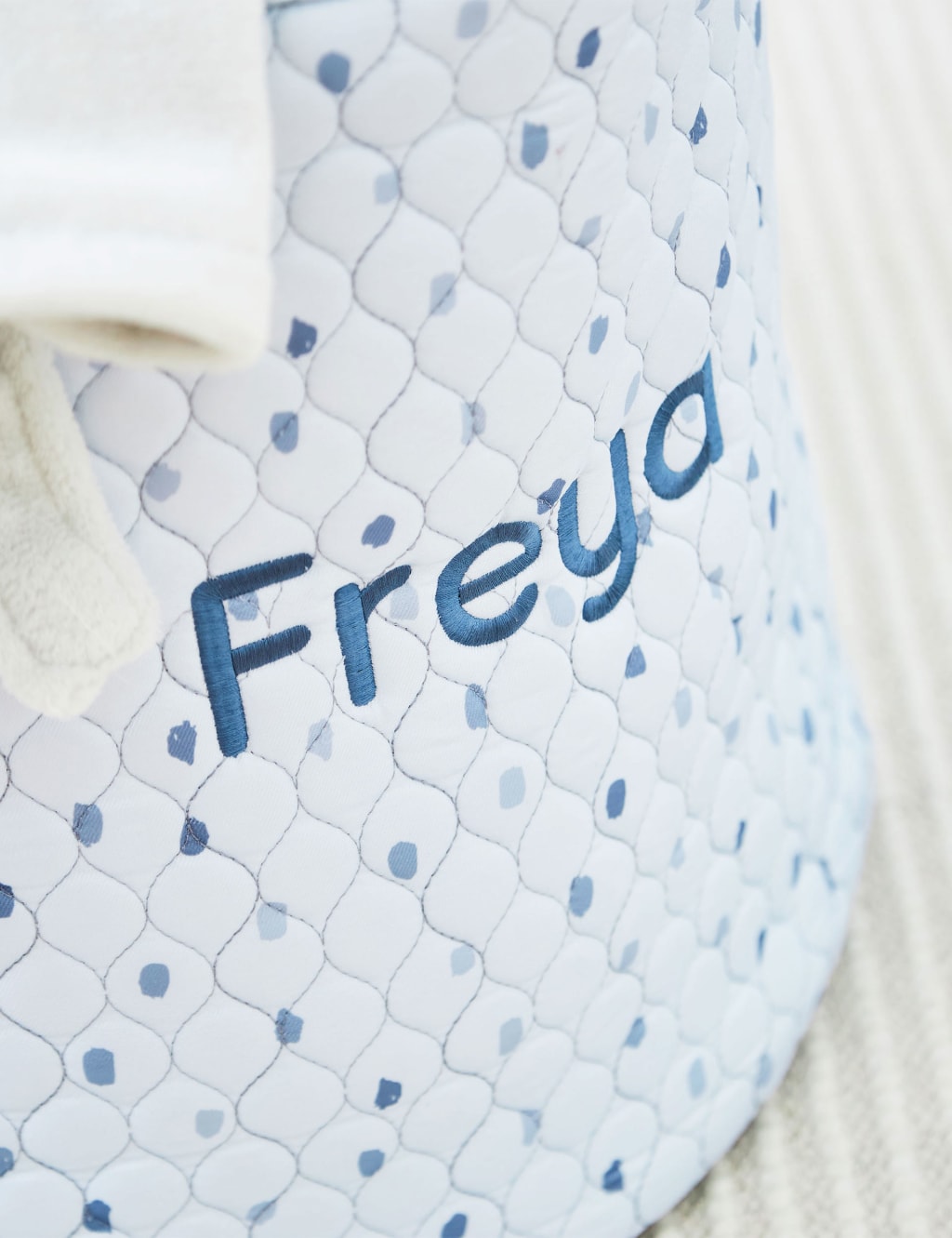 Personalised Large Blue Polka Dot Storage Bag 2 of 4