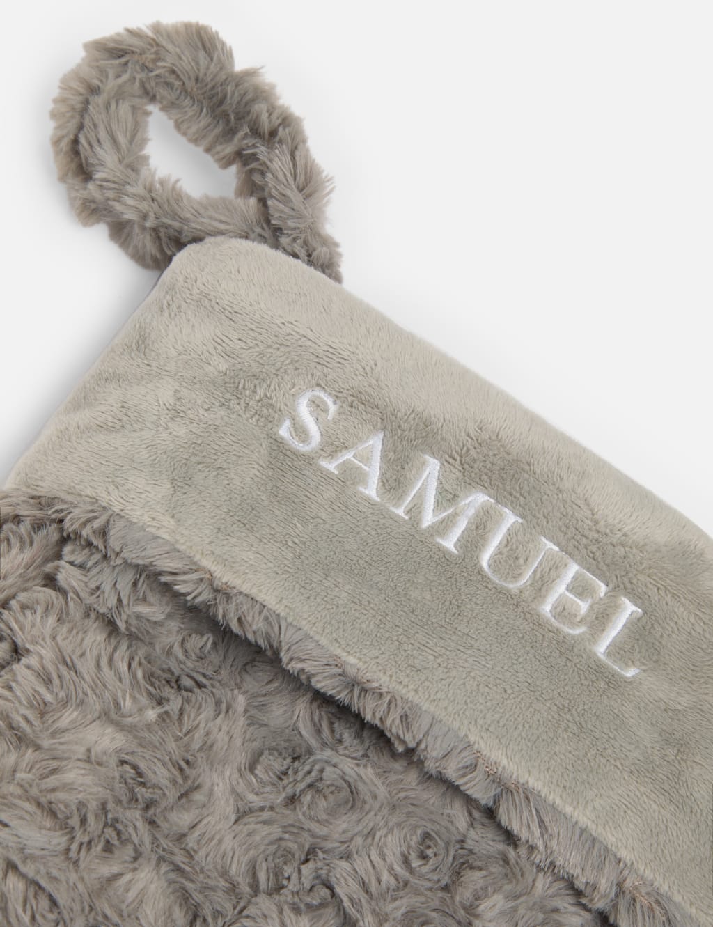 Personalised Name Grey Plush Stocking by Dollymix 3 of 3