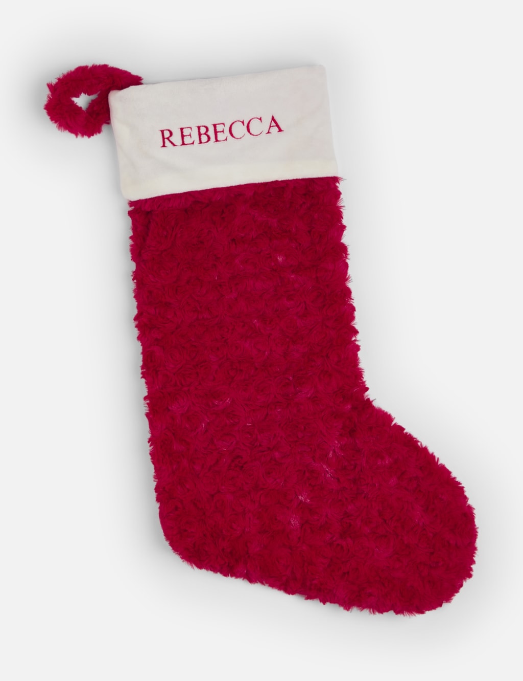 Personalised Name Red Plush Stocking by Dollymix 1 of 3