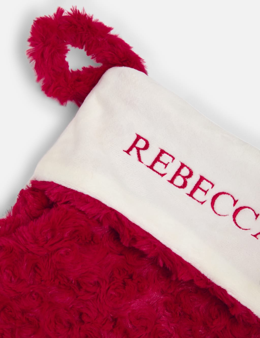 Personalised Name Red Plush Stocking by Dollymix 3 of 3