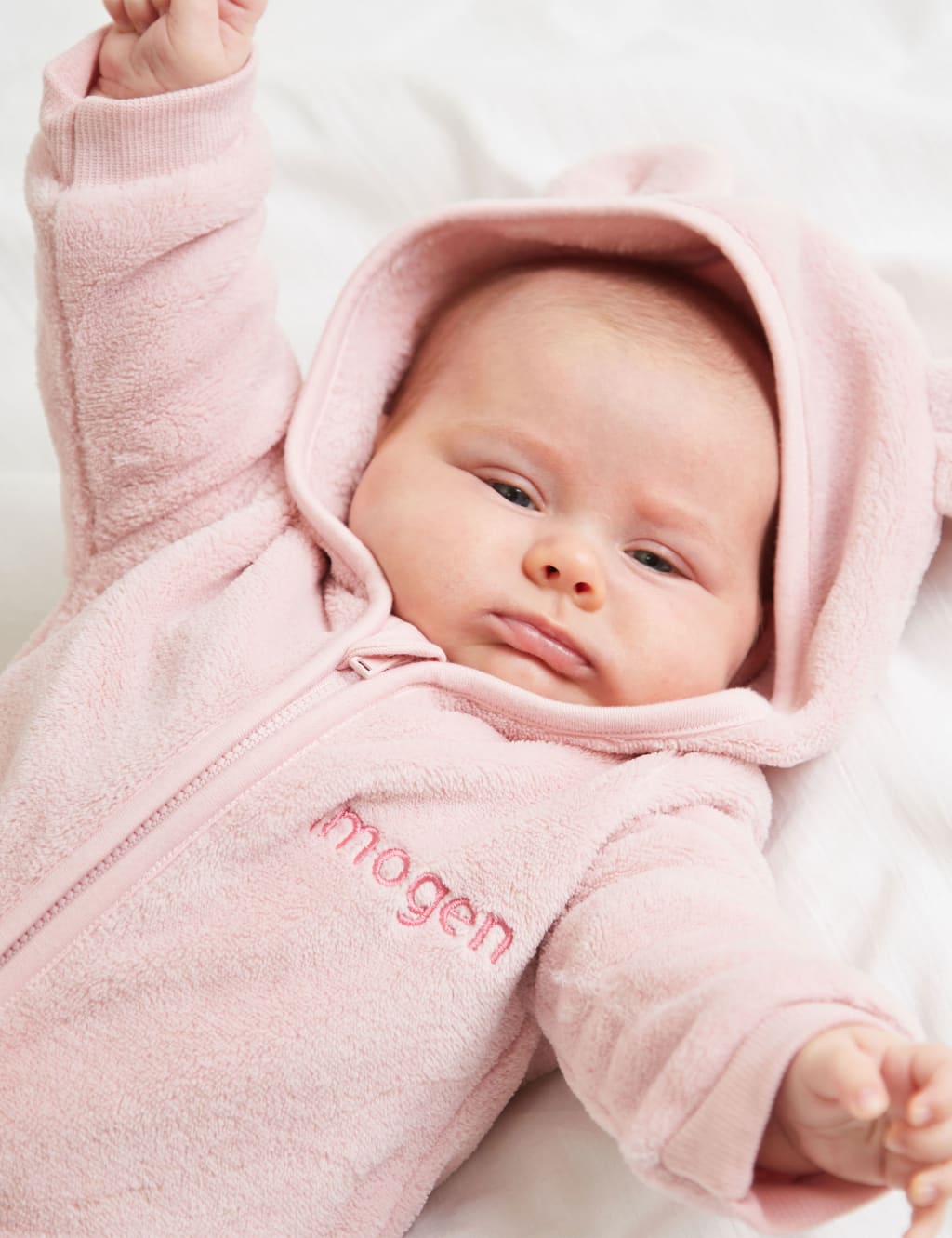 Personalised Pink Fleece Onesie 0 18 Mths