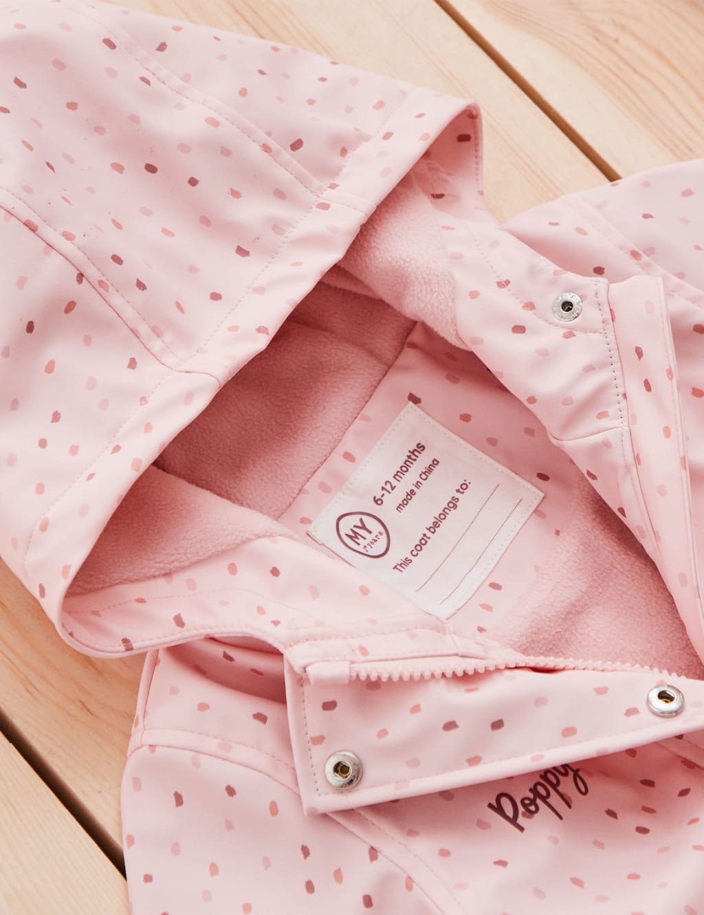 Personalised Pink Spot Print Raincoat 6 Mths 5 Yrs My 1st Years M S