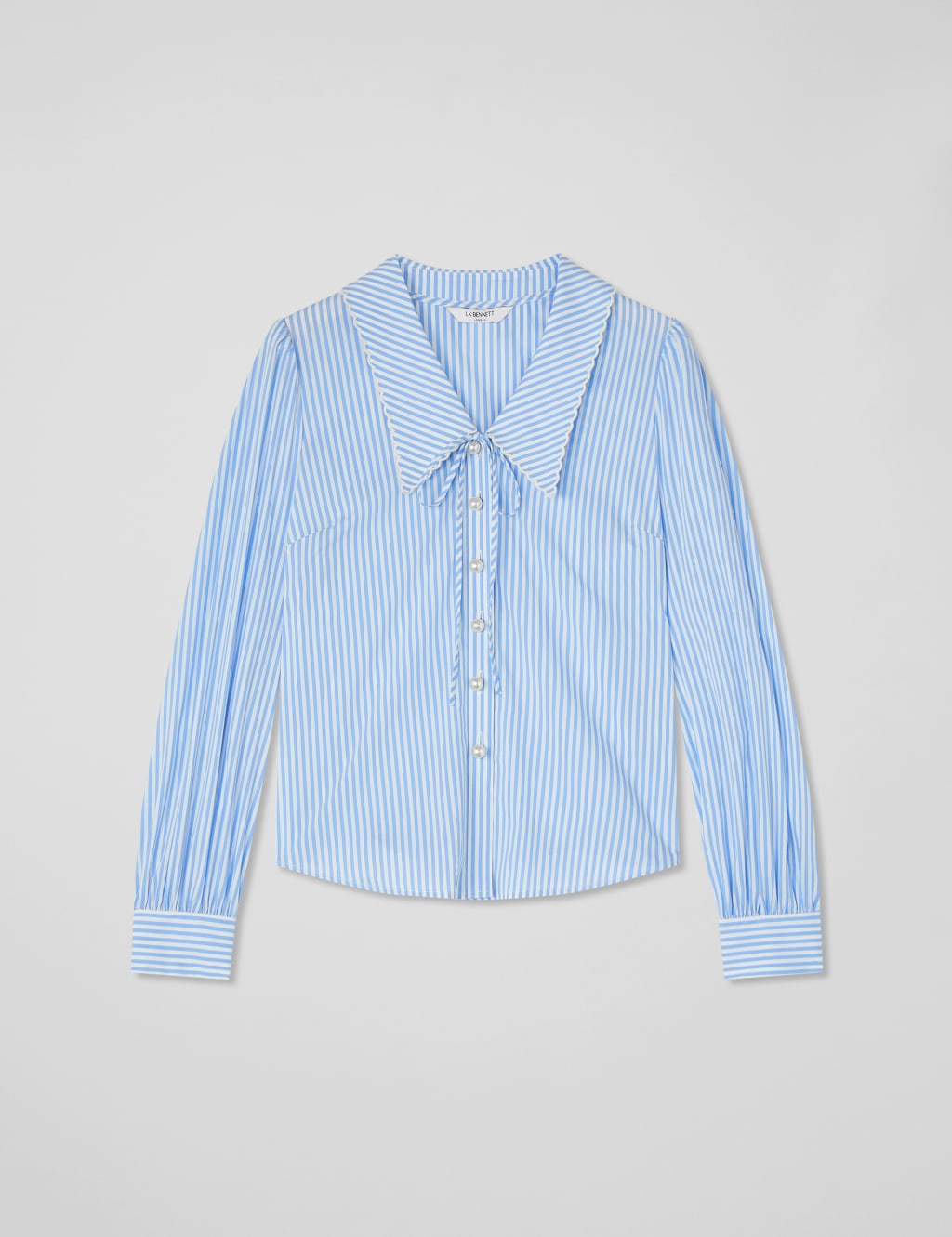 Cotton Rich Striped Button Through Blouse 2 of 4