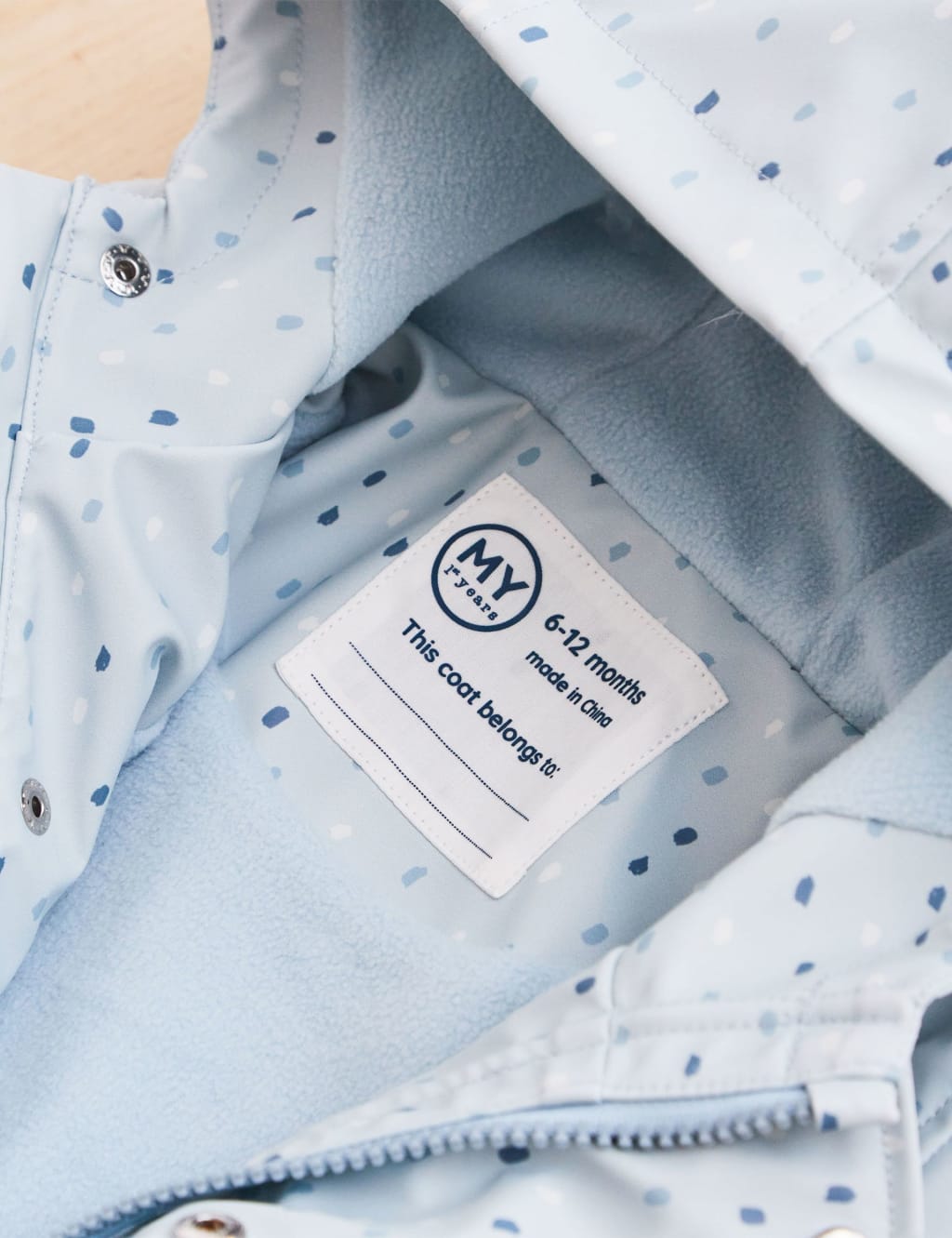 Personalised Blue Spot Print Raincoat 4 of 6